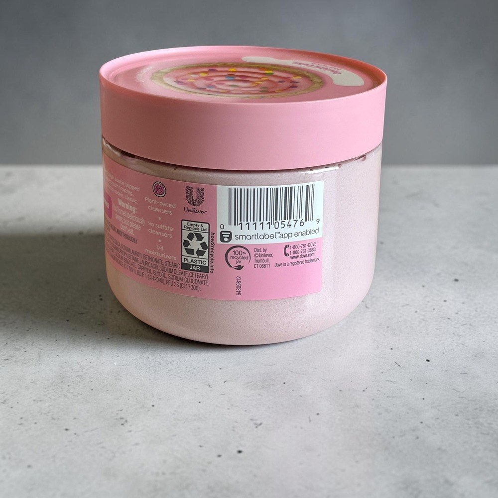 Dove x Crumbl Confetti Cake Body Scrub 15 oz Pink Limited Edition Exfoliator - Picture 4 of 6